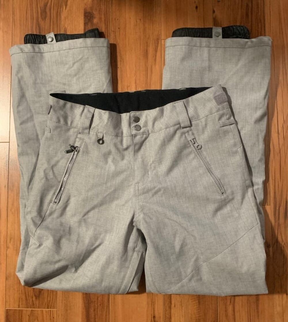Women’s Roxy Ski Snowboard Pants Heather Gray Winter Size Large 31” Inseam